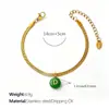 Moda Europea y Americana Colorido Colgante Redondo con 26 Letras Inglesas, Pulsera de Cadena Hueso de Serpiente Plana, Joyería de Nicho Chapada en Oro de 18 Quilates