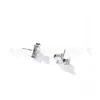 Jiang Ti F136 Titânio Brinco Borboleta Quadrado Zircônia Fronteira G23 Liga de Titânio Joia para Perfuração Corporal Brinco
