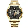 Reloj explosivo no mecánico de esfera grande para hombre, exportación caliente de acero inoxidable, calendario, moda creativa, reloj con correa de acero para hombre