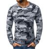 Camiseta Táctica Casual Popular de Amazon 2023 de Manga Larga Ajustada Camuflajeada de Algodón Otoño para Jóvenes con Cuello Alto