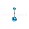 Piercing de Ombligo de Aleación de Titanio F136 con Tres Puntas y Circonita 5A Anillo de Ombligo G23 Piercing Corporal Venta al por mayor transfronteriza