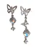 Pinzas para Oreja de Mariposa Incrustadas de Diamantes para Mujer, Diseño Suave y Elegante, Pinzas para Cartílago sin Perforación, Aretes Pequeños y Versátiles para Mujer