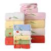 Toalla de terciopelo coral con tulipán bordado, gruesa, absorbente de agua, sin pelusa, ideal para el hogar, ideal como regalo de inauguración de la boda.