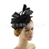 Chapéu de Pena Retrô para Banquetes e Festas, Elegante Estilo Francês para o Kentucky Derby, Acessório de Cabelo em Renda Falsa de Linho