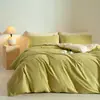 Juego de Cama de Satén de Algodón 100S de Fibra Larga de Alta Gama, Cuatro Piezas, Cálido para Otoño e Invierno, Sábana y Funda de Edredón de Algodón Puro