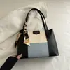 Bolso Tote de Moda Patchwork Color-Blocking Estilo Otoño Nuevo, Bolso Grande de Gran Capacidad para Viajes Diarios con Diseño Único, Bolso de Hombro Versátil para Mujer