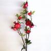 Simulación Flor de Año Nuevo y Fruta Arreglo Floral Decoración de Escritorio para Sala de Estar Granada Roja Caqui Fruta Roja Cubeta de la Suerte Cubeta para Sostener