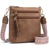 Bolsa Nova Feminina com Múltiplos Bolsos com Zíper, Bolsa de Ombro Vertical Feminina, Bolsa Transversal com Textura de Alta Qualidade, Bolsa com Alça de Ombro Larga Jacquard