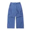 Calça de trabalho casual TRS Streetwear 26AW de lona resistente, modelagem solta, perna larga, levemente curvada, reta, para homens e mulheres