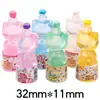Mini Mini Purpurina Fina Botella de Vino Pequeña Accesorios de Resina Venta al por Mayor Juguete de Comida Simulada Botella de Bebida Tienda de Conveniencia Juguetes para Niños