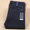 Calça Casual de Meia-Espessura Outono e Inverno Masculina Algodão Stretch Reta Slim Lavada Calça Social Masculina Calça Cáqui de Luxo