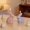 Zongbo Molde de Silicona de Conejo Semi-3D para Pascua, Molde para Velas Aromáticas DIY, Molde de Adorno de Conejo