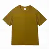 Envío Gratis Camiseta de Manga Corta para Hombre Color Sólido Algodón Puro 200g Simple Casual Superior Cuello Redondo Holgado Versátil Camiseta Básica