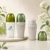 Botella roll-on de PP de 50 ml, botella roll-on cosmética, botella portátil rellenable, botella para spray corporal desodorante, botella roll-on de PP