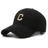 Gorra de Béisbol con Pico de Pato, Estilo Delgado para Primavera y Otoño, Letra C, Visera Plana, Algodón Puro, Sombrero de Sol para Viajes para Adultos
