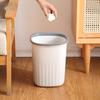 Lixeira de plástico para casa estilo INS simples cinza e branco com anel de pressão lixeira de banheiro cozinha lixeira de grande capacidade com anel de pressão