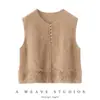 Chal de Color Sólido Tacto Cachemir Nuevo Chal sin Mangas para Mujer Diseño de Cuello Redondo Suéter Otoño e Invierno Color Camello Cepillado