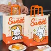 Sacolas de embalagem de padaria da moda, sacolas de papel kraft, sacolas de compras, sacolas para entrega de pão, sacolas de papel para embalagem de loja de sobremesas e bolos