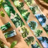 Cinta washi grande con temática de bosque, diseño de hongos vintage, material PET, para scrapbooking y journaling