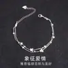 Pulsera Doble Capa Exclusiva Transfronteriza Plateada con Abalorio de Estrella y Diseño de Diamante, Joyería de Apilamiento a la Moda para Mujer al por Mayor