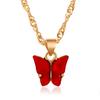 Collar Dulce de Mariposa Estilo Japonés y Coreano Color Acrílico Dulce para Mujer Cadena Clavicular Versátil Collar Distintivo para Celebridades de Internet Fashionistas