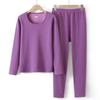 Ropa de primavera y otoño para madres de mediana edad y mayores, traje de pantalón largo para mujer, ropa interior térmica de dos piezas, engrosada, forrada de polar, para otoño e invierno