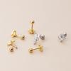 Pendientes Henson Fashion con forma de mariposa y gota de agua con circonitas, con doble cabeza, rosca gruesa y perforaciones para el cartílago.