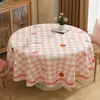 Toalha de Mesa Redonda Avançada Sem Lavagem À Prova de Óleo Impermeável Anti-Manchas Toalha de Mesa para Sala de Jantar Toalha de Mesa Redonda Tapete de Mesa Redondo Doméstico
