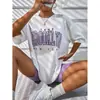 Comércio Exterior Transfronteiriço Estilo Europeu e Americano Casual Pulôver Moda Versátil Roupa de Casa Camiseta Solta Venda por Atacado em Estoque