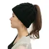 2018 venda quente Europeu e Americano ebay AliExpress sem etiqueta CC chapéu de tricô para rabo de cavalo chapéu de lã torcida feminino