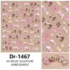 Redanco5D Estampado Ins Popular Caricatura Pegatina para Uñas Lindo Estampado de Leopardo Gorro Pegatina Estéreo para Uñas Dr1467