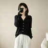 Nuevo Otoño 2026 Estilo OL Japonés y Coreano Casual Cárdigan Cuello en V Suéter Regular Ropa de Punto para Mujer