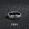 Anillos de Apilamiento Combinados para Hombre Simples Modernos de Gama Alta Abiertos Diseño Único de Nicho Anillos Individuales Retro