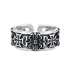 Anillo Vintage Cruzado Moderno para Hombres, Estilo Hip-Hop Punk, Anillo Único Individual, Anillo Abierto Personalizado de Gama Alta para Dedo Índice, Moderno