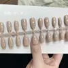 Uñas Postizas de una Sola Pieza, Talla Única, Color Rosa Nude Ojo de Gato, Hechas a Mano, Pre-fabricadas, Pegatinas de Uñas de Alta Gama