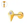 Zeming Original Douyin Más Vendidos F136 Aleación de Titanio y Circonio Aretes de Tachuela Diseño de Nicho Perforación de Lóbulo de la Oreja Tachuelas para Cartílago de la Oreja Estilo Europeo Americano