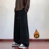 Calça de moletom com cós color block personalizado/americano moderno, perna reta, caimento pesado, para homens e mulheres, solta e modeladora para o outono, estilo esportivo casual