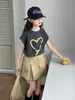 Conjunto de Verano de Manga Corta para Niñas 2026 Nuevo Estilo Falda Media para Niñas Falda de Verano Única y Hermosa Conjunto para Niñas Mayores