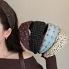 Diadema Ancha Estilo Coreano de Lunares para Mujer, Diadema Retro Otoño/Invierno de Alta Gama, para Top Alto con Cráneo, Accesorio de Cabello Elegante Versátil para el Día a Día