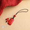 Colgante de la Fortuna Gato Loto Pixiu Cinabrio Sándalo Rojo Oferta Especial Adorno de Cadena para Teléfono de Sándalo Rojo para el Año de Nacimiento Bajo Contenido