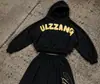 Sudadera americana de calle transfronteriza de corte holgado con estampado de letras de espuma, versátil y elegante, pantalones casuales unisex de pierna ancha