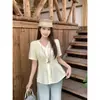 Camisa de Verano 2026 para Mujer Tallas Grandes, Adelgazante, con Pliegues, Manga Corta y Diseño ceñido a la cintura, Elegante Top para el Trabajo, Ligera