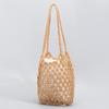 Bolsos Tejidos a Mano para Mujer, Bolsos de Malla Transfronterizos Europeos y Americanos Personalizados para Mujer, Bolsos Satchel de Hombro Tipo Cubo para Vacaciones en la Playa