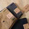 Pantalones casuales de sarga de algodón color gris oscuro para hombre, otoño e invierno 2022, nuevos, de cintura media-alta, elásticos, gruesos, rectos, holgados, para negocios