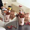 Taza de Castañas con Forma de Oso Nueva Taza para Té de Leche Cono de Helado Arreglo Floral de Ramo Cubo Primera Taza de Té de Leche de la Temporada de Otoño