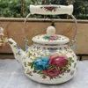 Tetera de Esmalte para Comercio Exterior, Tetera Vintage para Agua Fría, Tetera Doméstica con Capacidad de 2.5L, Tetera de Esmalte en Varios Diseños y Colores