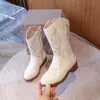 Botas Martin para Niños 2026 Nuevo Conjunto Otoño/Invierno Botas Vintage Bordadas para Niñas Botas Vaqueras del Oeste de la Pradera Mongola