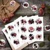 Hk054-T Adesivos Redondos Decorativos de Halloween, Adesivos para Envelopes de Cartões de Cumprimentos, Adesivos Retro de Selagem com Rosas