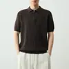 Camisa Polo Masculina Momaik High-Tech para o Trabalho com Meio Zíper 2026 Verão Nova Malha Texturizada Manga Curta Masculina 75672