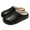 Pantuflas de Algodón Cerradas con Forro de Felpa para Mujer, Otoño/Invierno, Usables en Exteriores, Superficie de Cuero Impermeable, Calidez para el Hogar, Pantuflas Peludas, Medias Pantuflas, Pantuflas de Otoño/Invierno